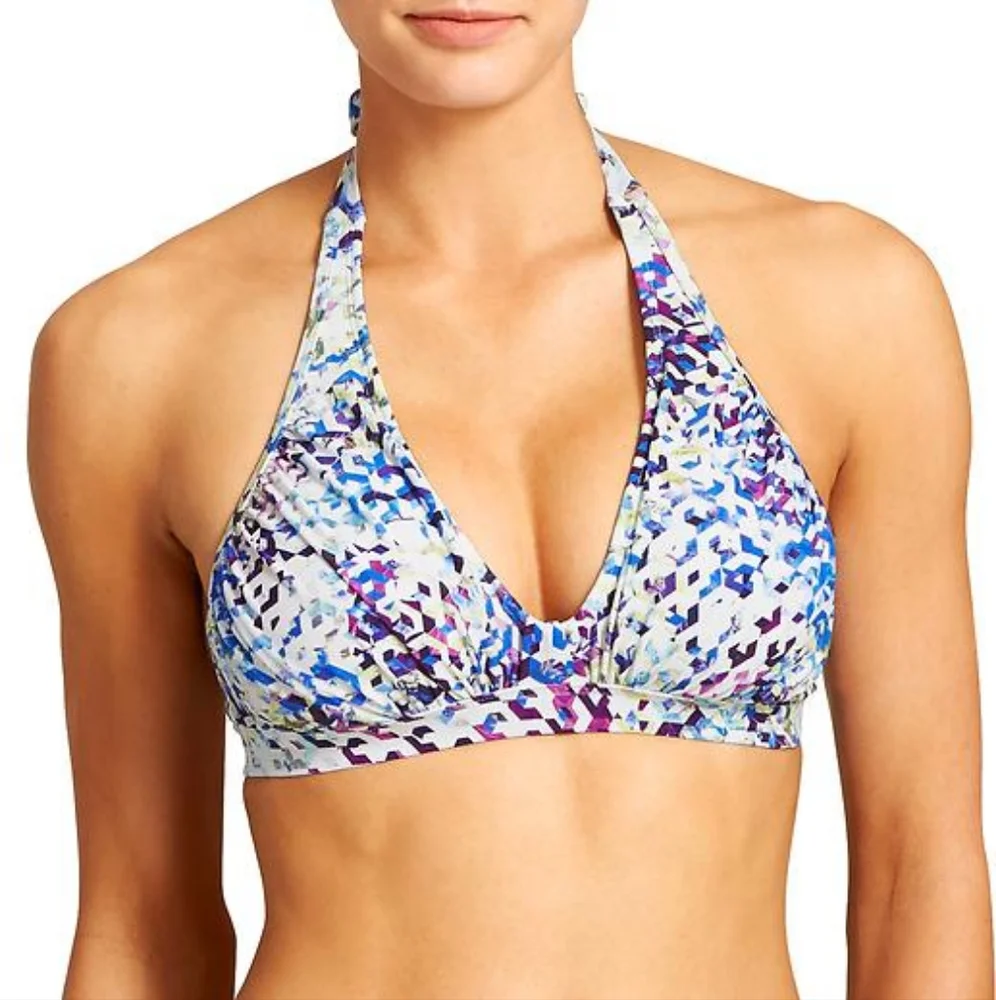 Athleta Kaleidoscope Shirred Halter Bikini Top